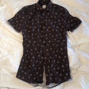 Purple Floral Button up